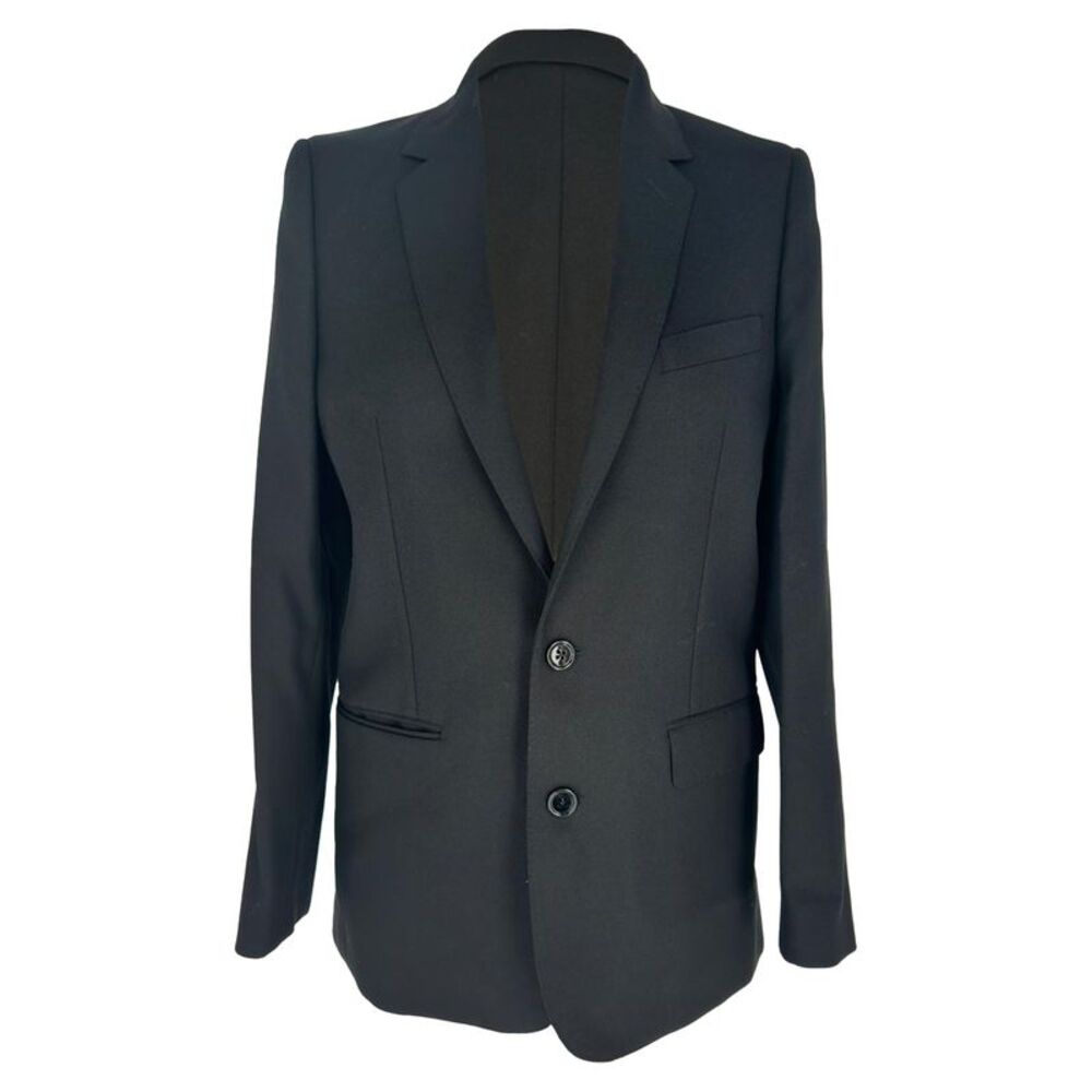 Celine Single-Breasted Classic Blazer in Black Wool